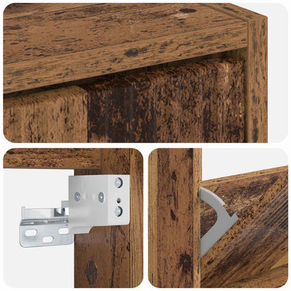 Wandgemonteerde Schoenkast HOORN 71 x 17 x 43 cm Bewerkt hout