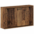 Wandgemonteerde schoenkast 71x17x43 cm bewerkt hout