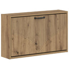 Wandgemonteerde schoenkast 71x17x43 cm bewerkt hout