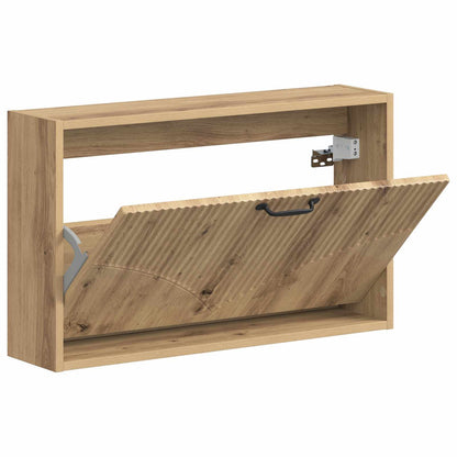 Wandgemonteerde Schoenkast HOORN 71 x 17 x 43 cm Bewerkt hout