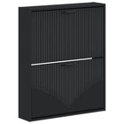 Wandgemonteerde schoenkast 71x17x86 cm zwart bewerkt hout