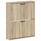 Wandgemonteerde schoenkast 71x17x86 cm bewerkt hout