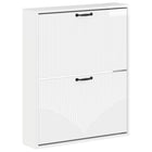 Wandkast schoenen 71x17x86 cm hoogglans wit bewerkt hout