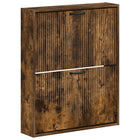 Wandkast schoenen 71x17x86 cm bewerkt hout gerookt eiken