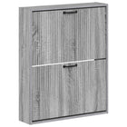 Wandkasten schoenenkast 71x17x86 cm grijs sonoma bewerkt hout