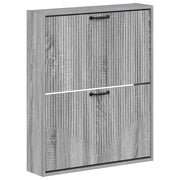 Wandkasten schoenenkast 71x17x86 cm grijs sonoma bewerkt hout
