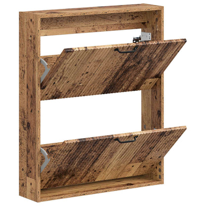 Wandgemonteerde Schoenkast HOORN 71 x 17 x 86 cm Bewerkt hout