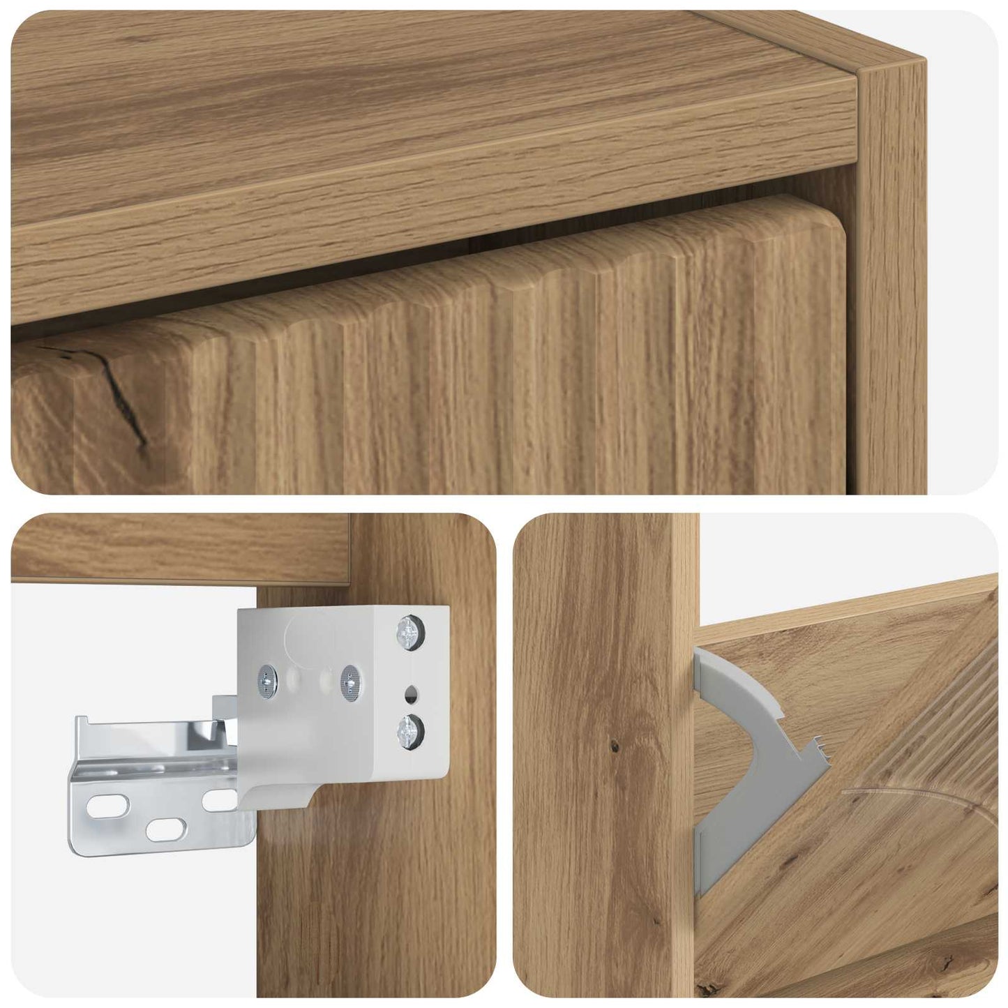 Wandgemonteerde Schoenkast HOORN 71 x 17 x 86 cm Bewerkt hout