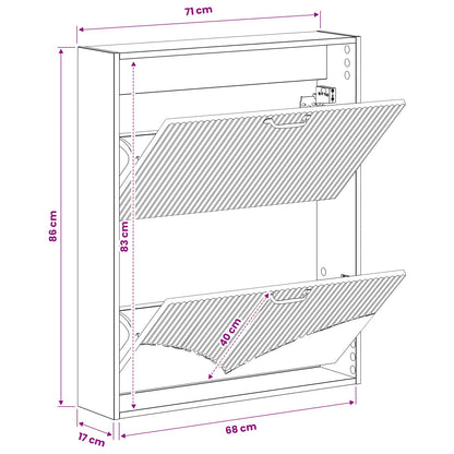 Wandgemonteerde Schoenkast HOORN 71 x 17 x 86 cm Bewerkt hout