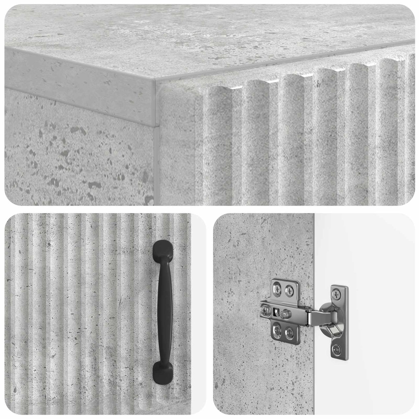 Schoenenkast HOORN 59,5 x 39,5 x 87 cm Bewerkt hout Betongrijs
