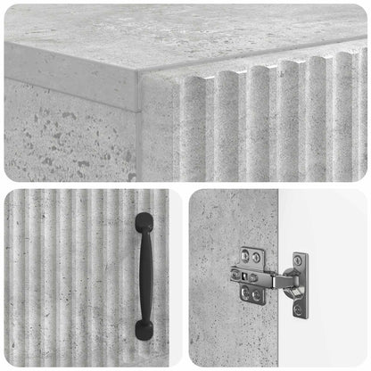 Schoenenkast HOORN 59,5 x 39,5 x 87 cm Bewerkt hout Betongrijs