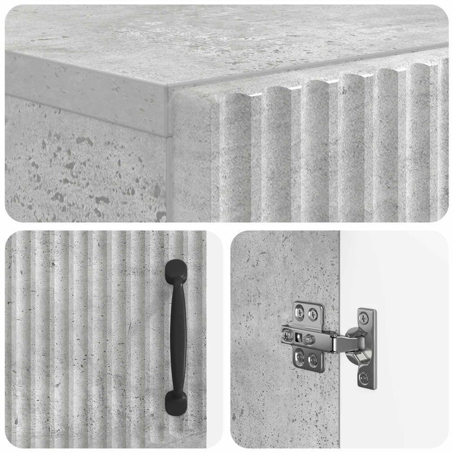 Schoenenkast HOORN 59,5 x 39,5 x 87 cm Bewerkt hout Betongrijs