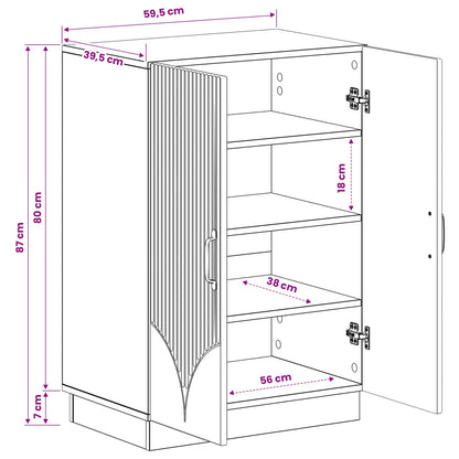Schoenenkast HOORN 59,5 x 39,5 x 87 cm Bewerkt hout Betongrijs
