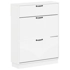 Schoenenkast bewerkt hout wit 78x24x100 cm