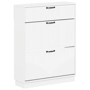 Schoenenkast bewerkt hout wit 78x24x100 cm