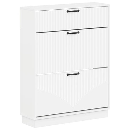 Schoenenkast HOORN 78 x 24 x 100 cm Bewerkt hout Wit