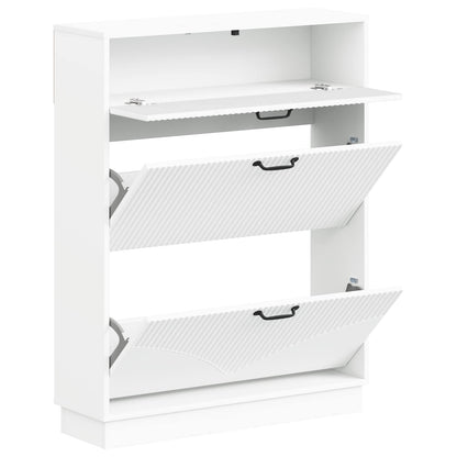 Schoenenkast HOORN 78 x 24 x 100 cm Bewerkt hout Wit