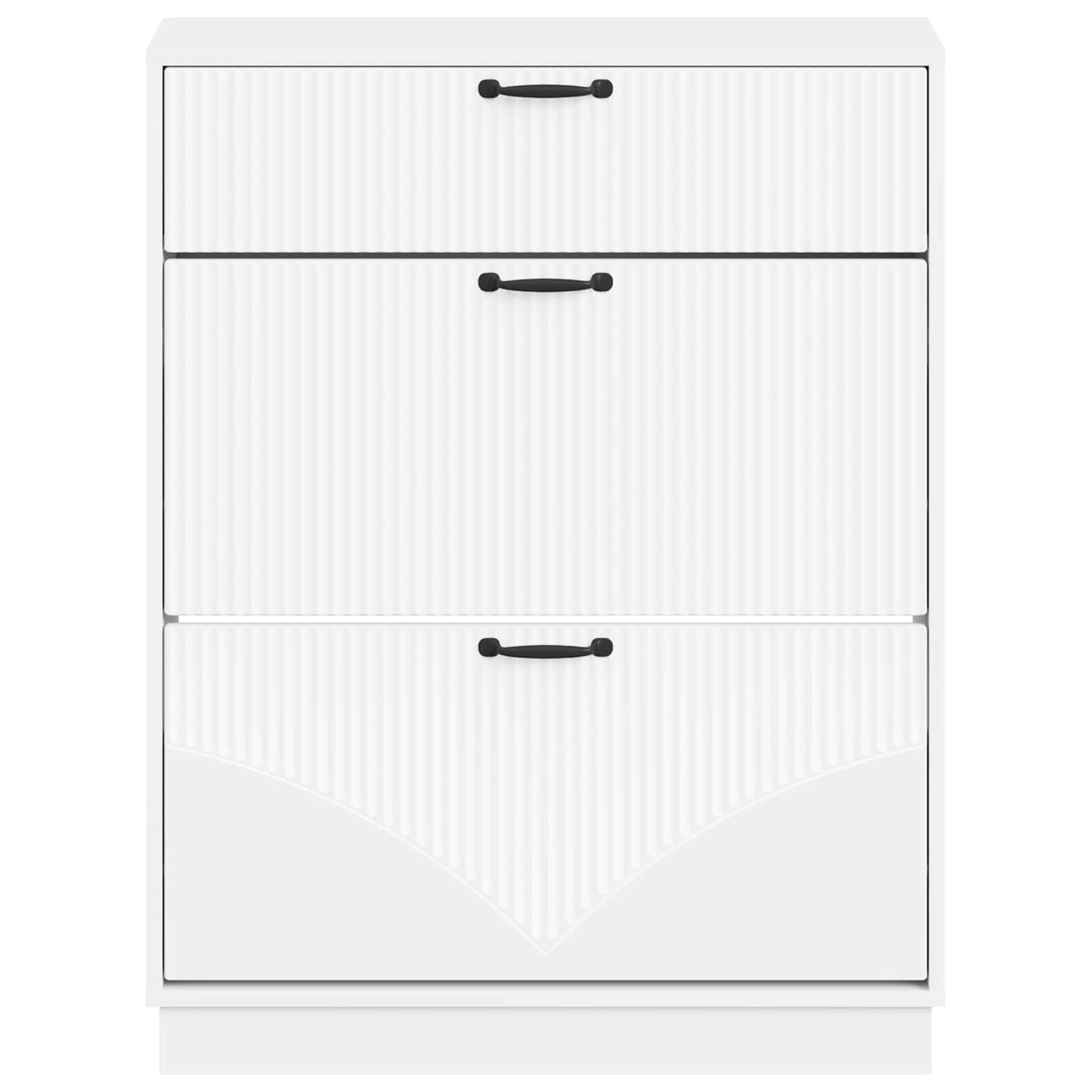 Schoenenkast HOORN 78 x 24 x 100 cm Bewerkt hout Wit