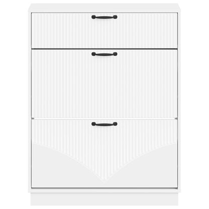 Schoenenkast HOORN 78 x 24 x 100 cm Bewerkt hout Wit
