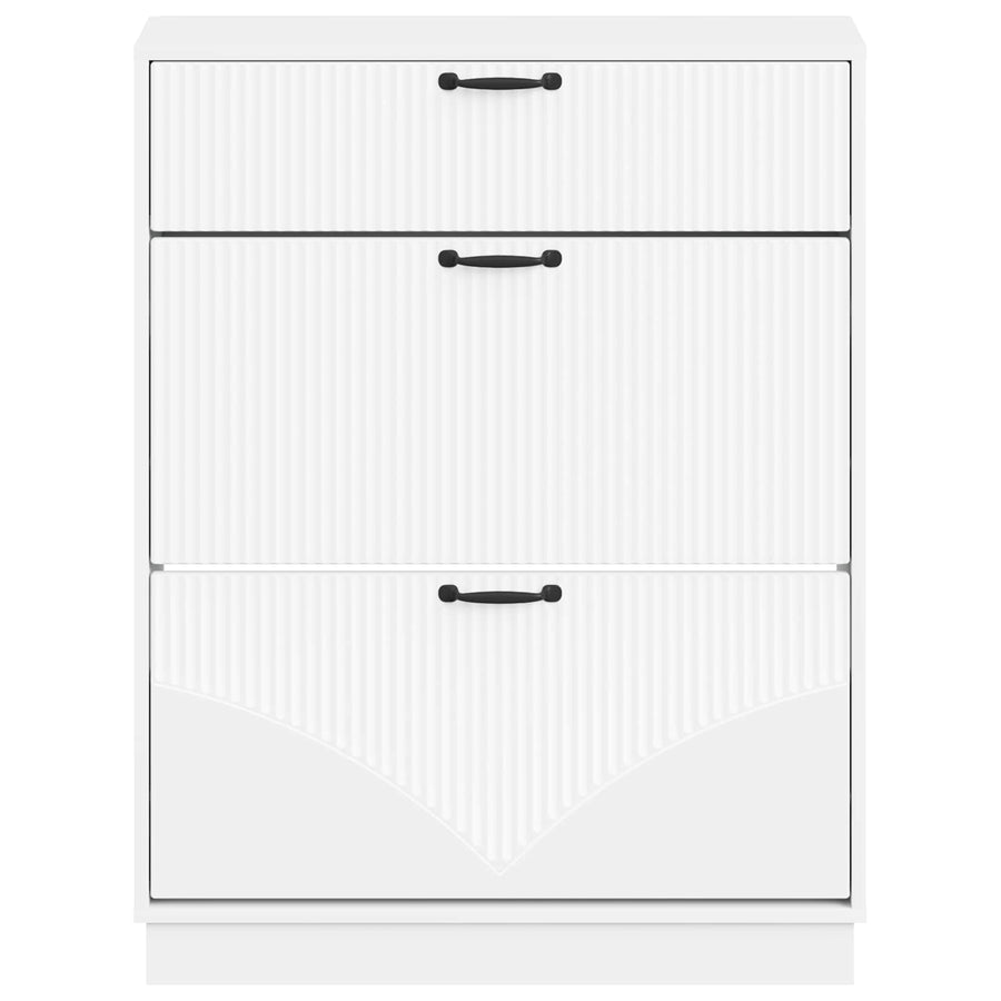 Schoenenkast HOORN 78 x 24 x 100 cm Bewerkt hout Wit