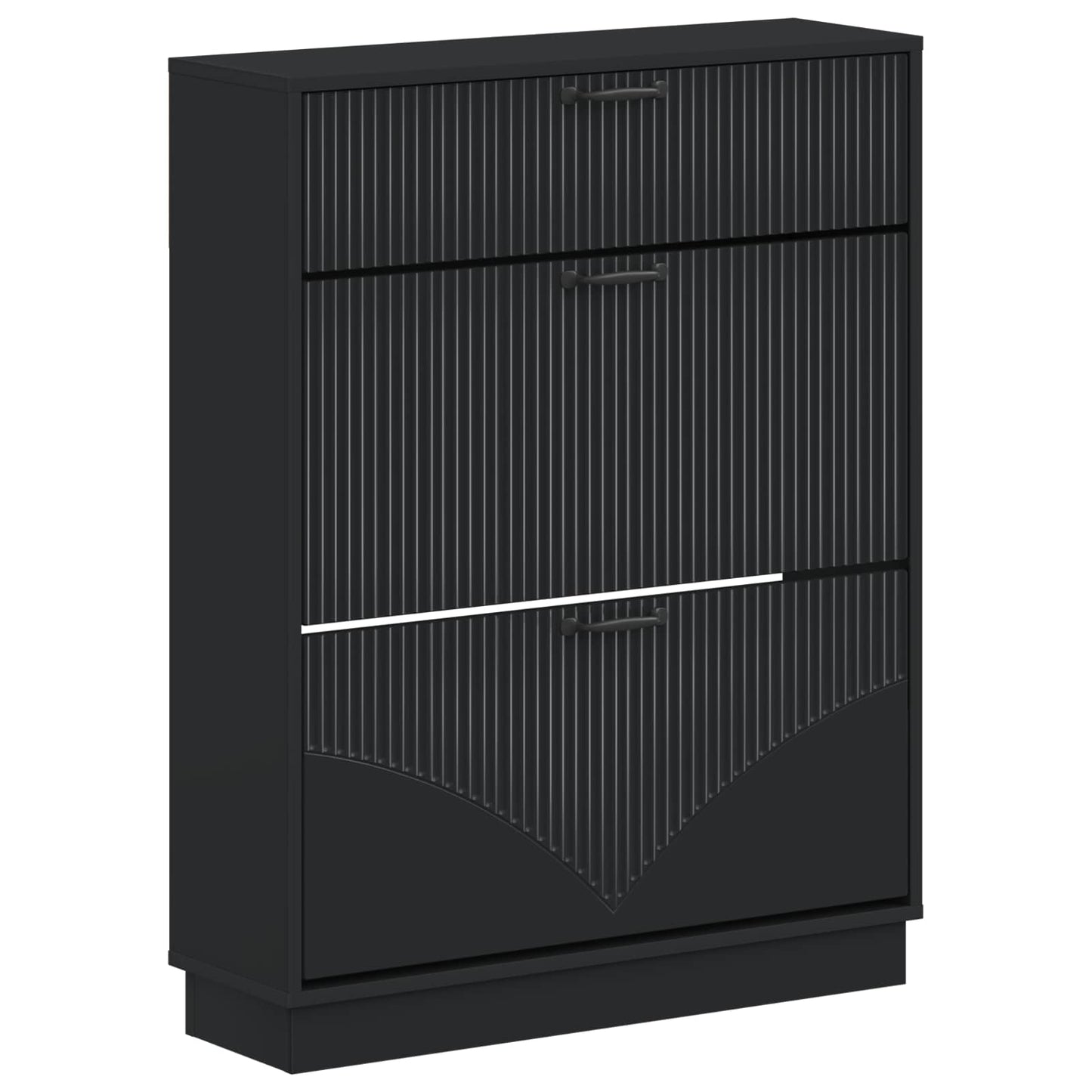 Schoenenkast HOORN 78 x 24 x 100 cm Bewerkt hout Zwart