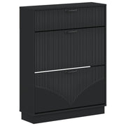Schoenenkast 78x24x100 cm bewerkt hout zwart