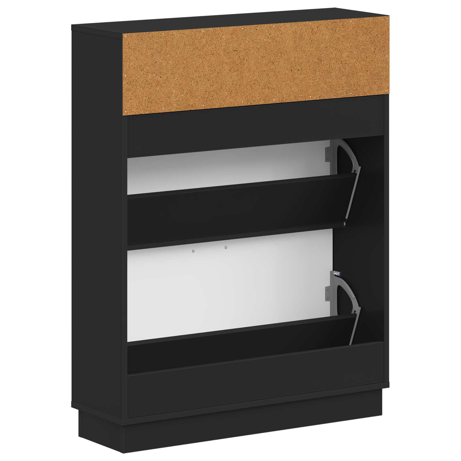 Schoenenkast HOORN 78 x 24 x 100 cm Bewerkt hout Zwart