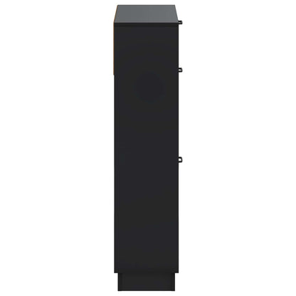 Schoenenkast HOORN 78 x 24 x 100 cm Bewerkt hout Zwart