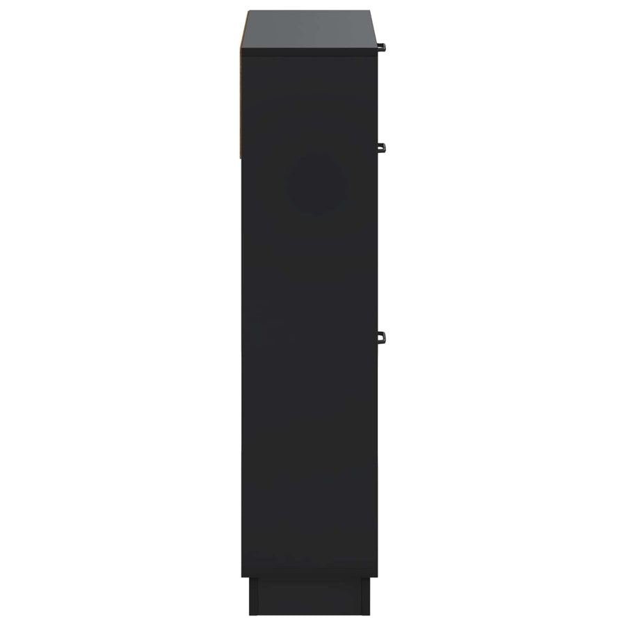 Schoenenkast HOORN 78 x 24 x 100 cm Bewerkt hout Zwart