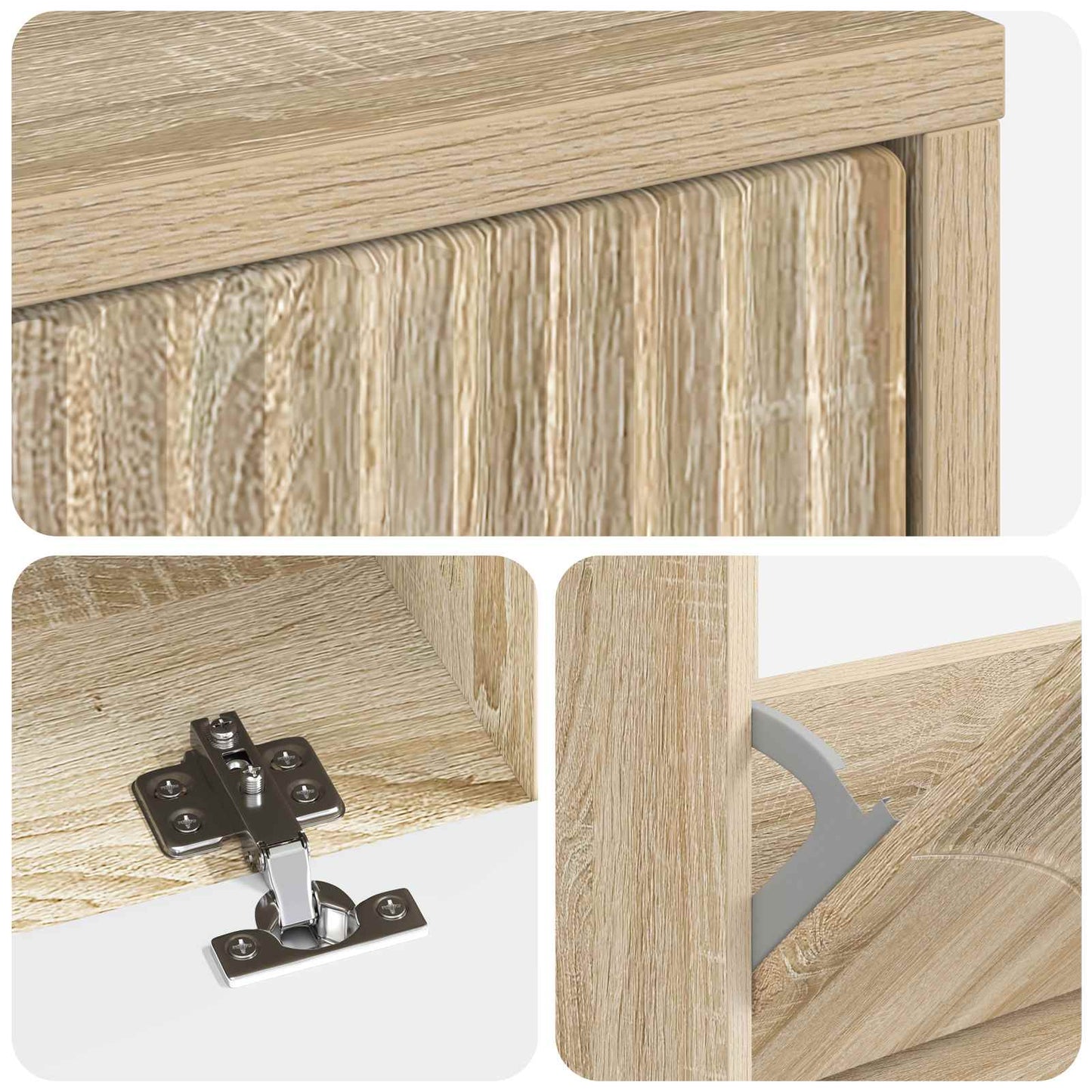 Schoenenkast HOORN 78 x 24 x 100 cm Bewerkt hout Sonoma Eiken