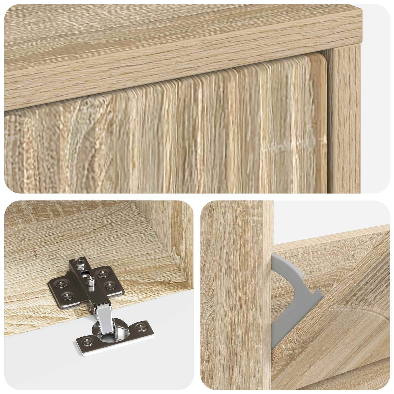 Schoenenkast HOORN 78 x 24 x 100 cm Bewerkt hout Sonoma Eiken