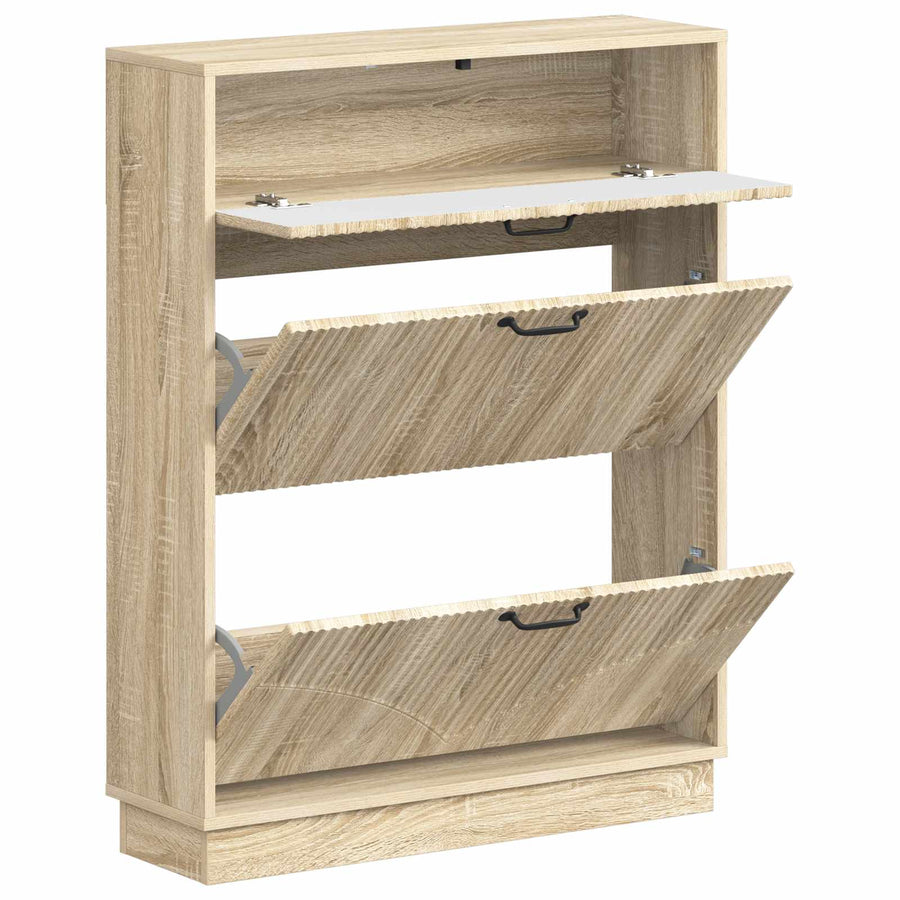 Schoenenkast HOORN 78 x 24 x 100 cm Bewerkt hout Sonoma Eiken