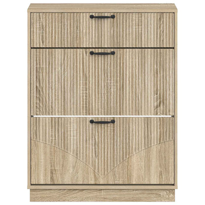 Schoenenkast HOORN 78 x 24 x 100 cm Bewerkt hout Sonoma Eiken