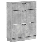 Schoenenkast HOORN 78 x 24 x 100 cm Bewerkt hout Betongrijs