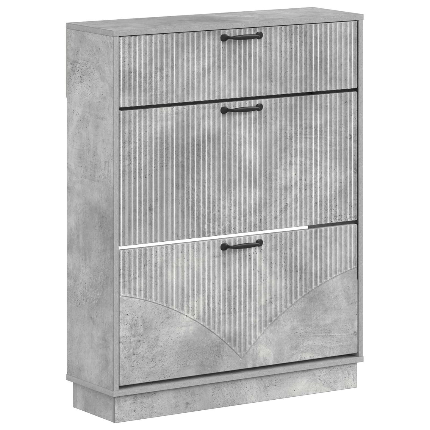 Schoenenkast HOORN 78 x 24 x 100 cm Bewerkt hout Betongrijs