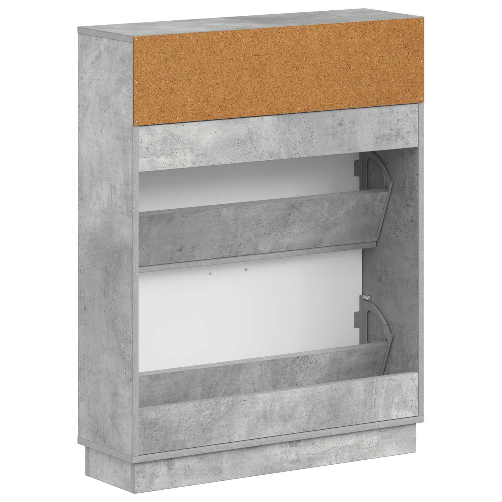 Schoenenkast HOORN 78 x 24 x 100 cm Bewerkt hout Betongrijs