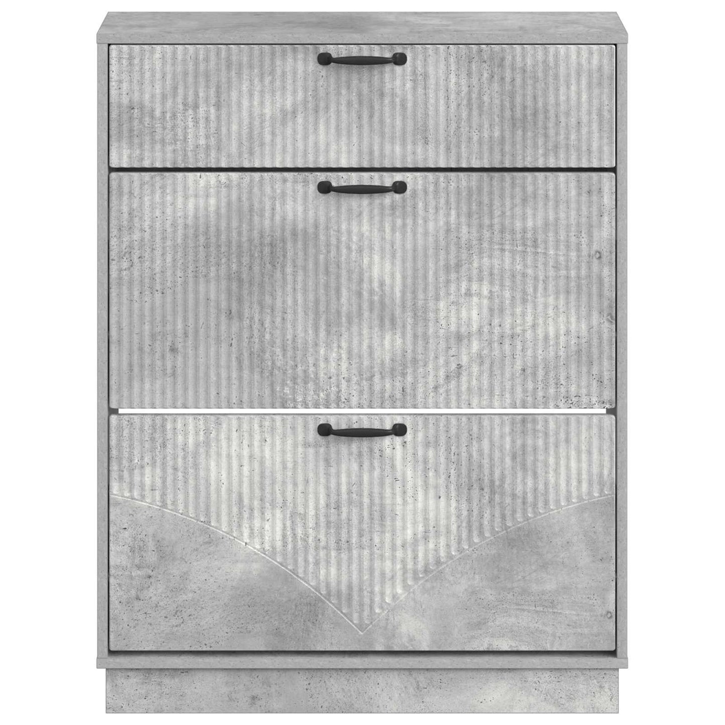 Schoenenkast HOORN 78 x 24 x 100 cm Bewerkt hout Betongrijs