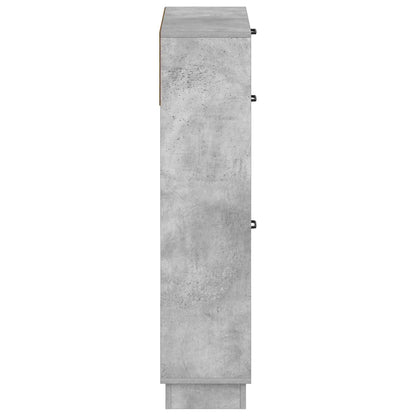 Schoenenkast HOORN 78 x 24 x 100 cm Bewerkt hout Betongrijs