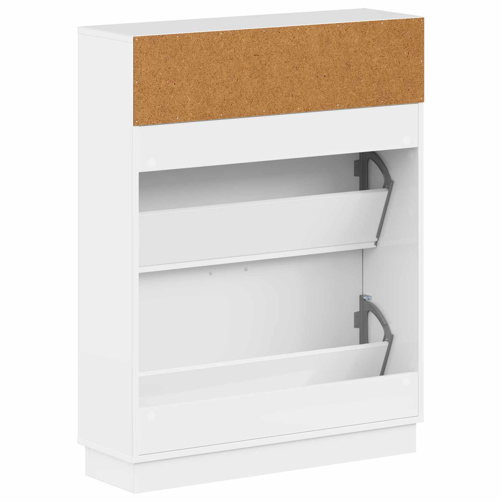 Schoenenkast HOORN 78 x 24 x 100 cm Bewerkt hout Hoogglans Wit