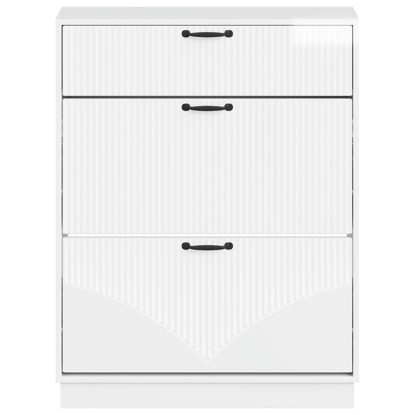 Schoenenkast HOORN 78 x 24 x 100 cm Bewerkt hout Hoogglans Wit