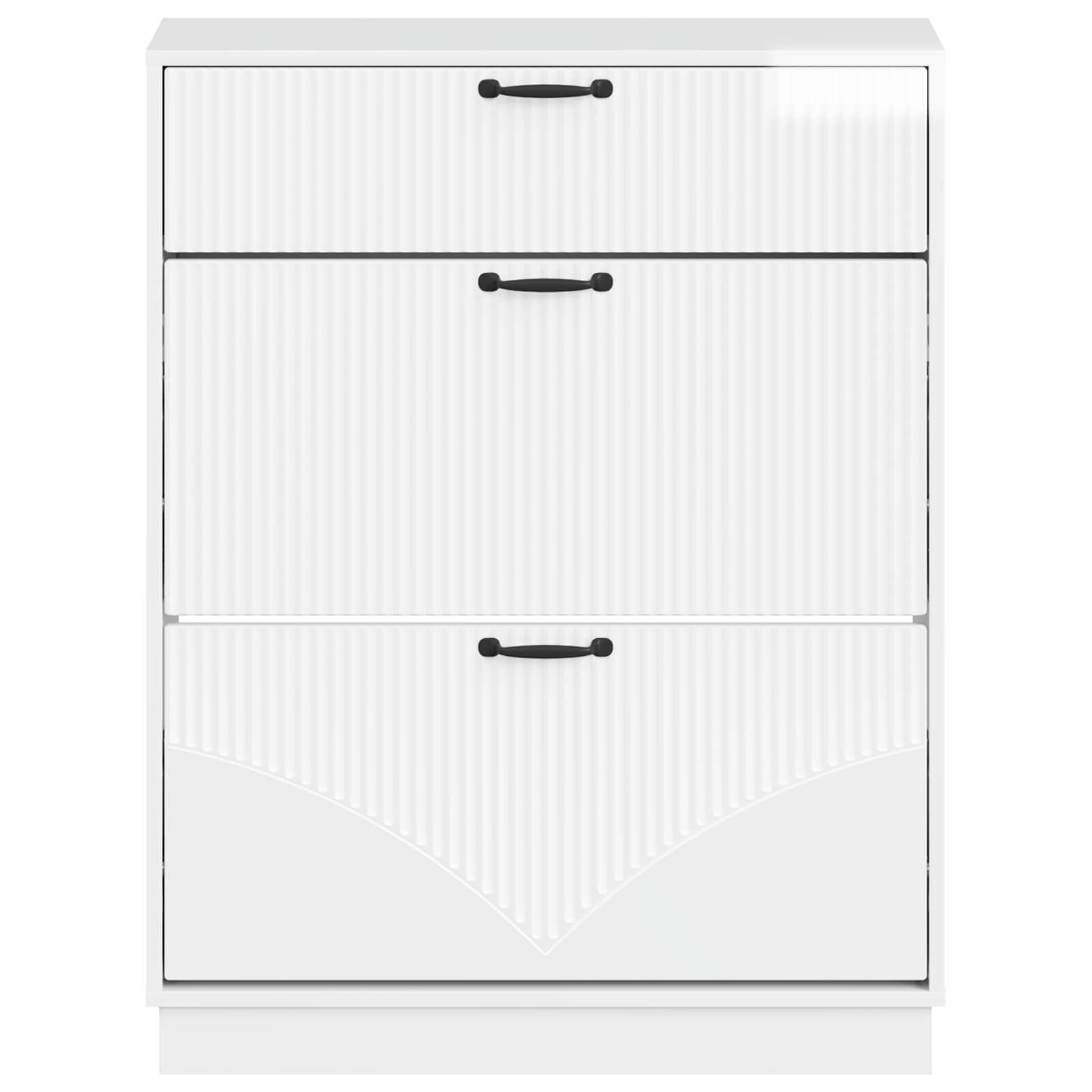 Schoenenkast HOORN 78 x 24 x 100 cm Bewerkt hout Hoogglans Wit