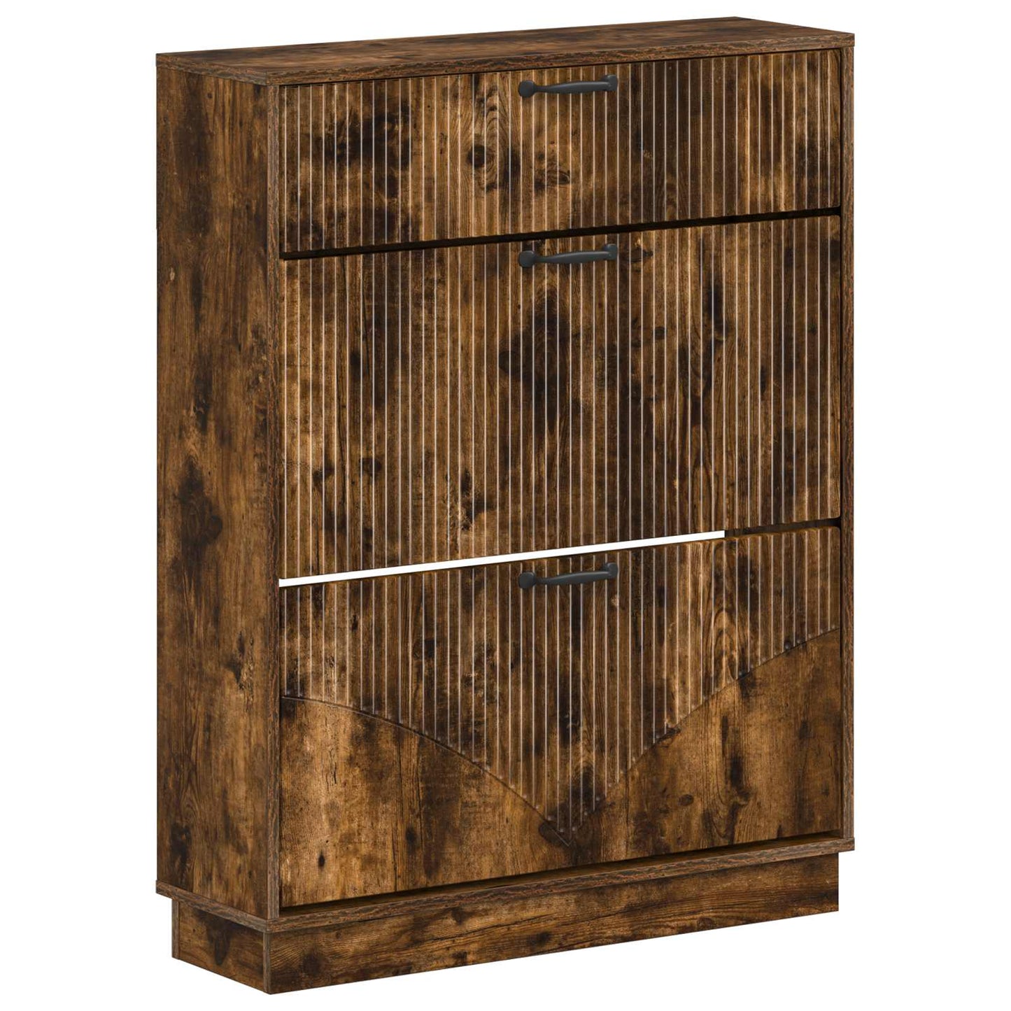 Schoenenkast HOORN 78 x 24 x 100 cm Bewerkt hout Gerookt eiken