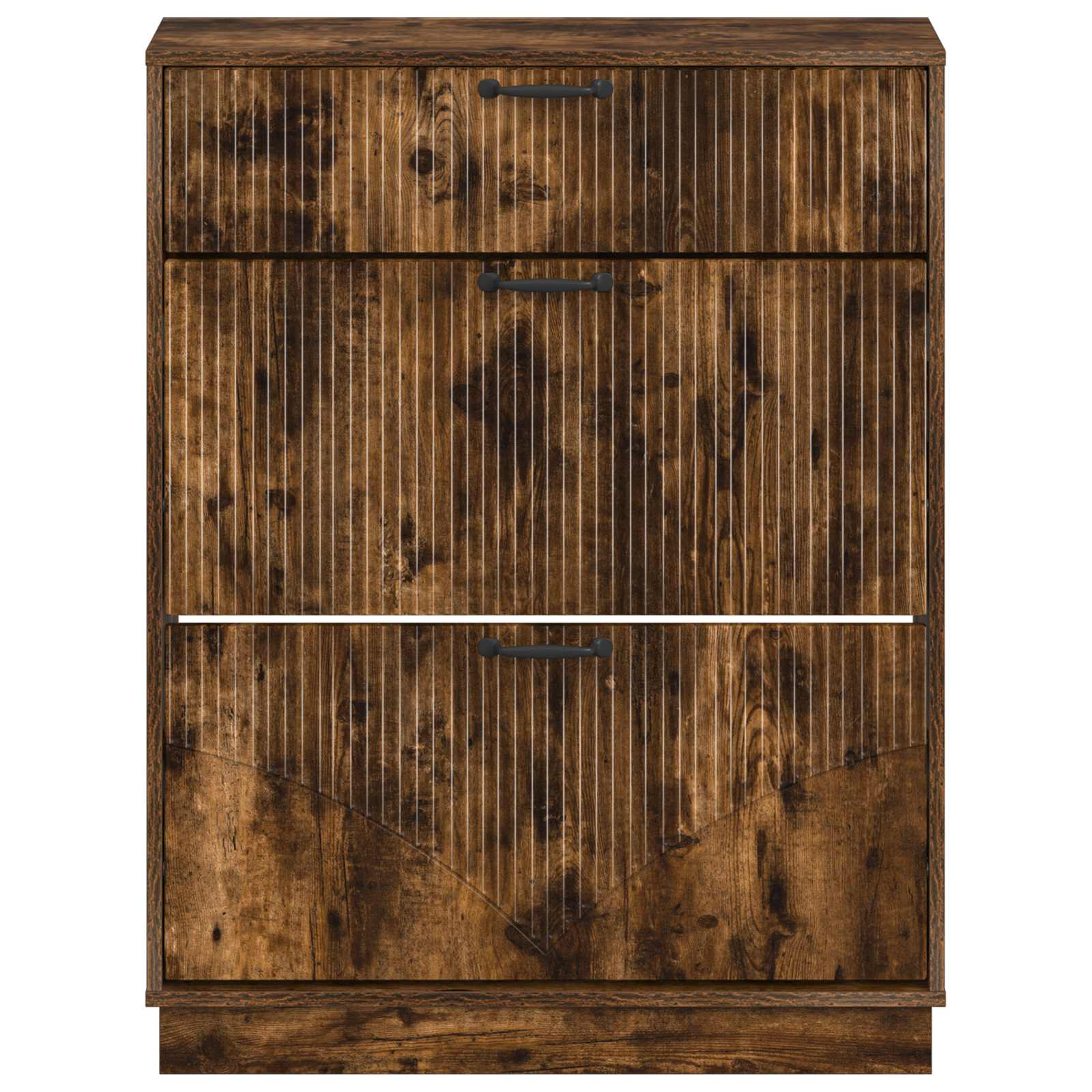 Schoenenkast HOORN 78 x 24 x 100 cm Bewerkt hout Gerookt eiken
