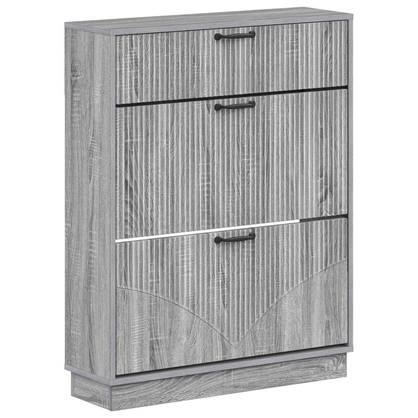 Schoenenkast HOORN 78 x 24 x 100 cm Bewerkt hout Grijs Sonoma