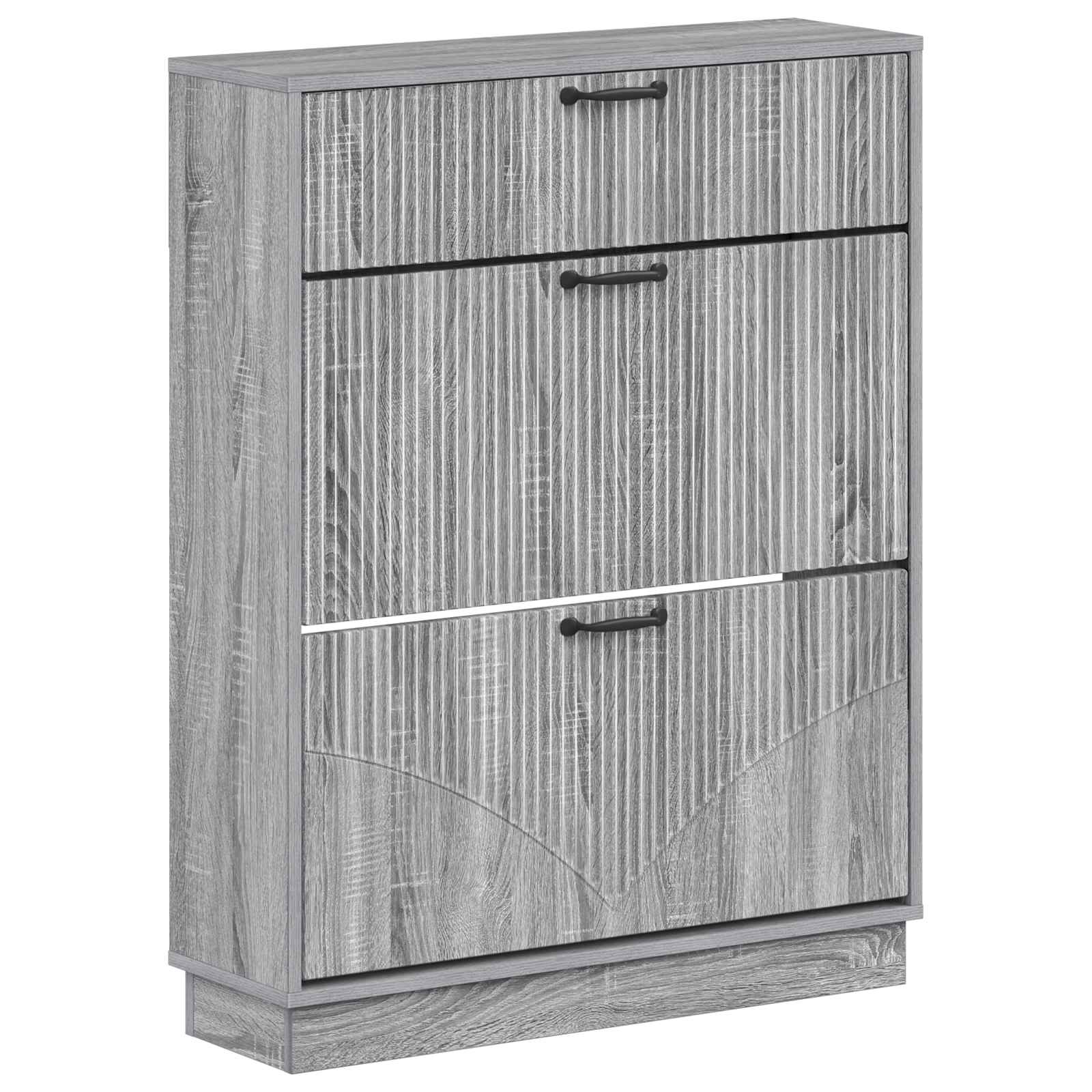 Schoenenkast HOORN 78 x 24 x 100 cm Bewerkt hout Grijs Sonoma