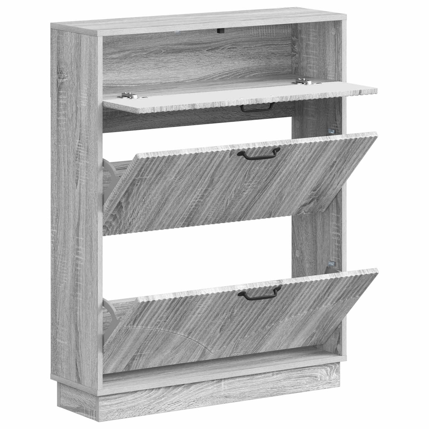 Schoenenkast HOORN 78 x 24 x 100 cm Bewerkt hout Grijs Sonoma