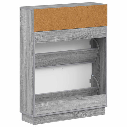 Schoenenkast HOORN 78 x 24 x 100 cm Bewerkt hout Grijs Sonoma