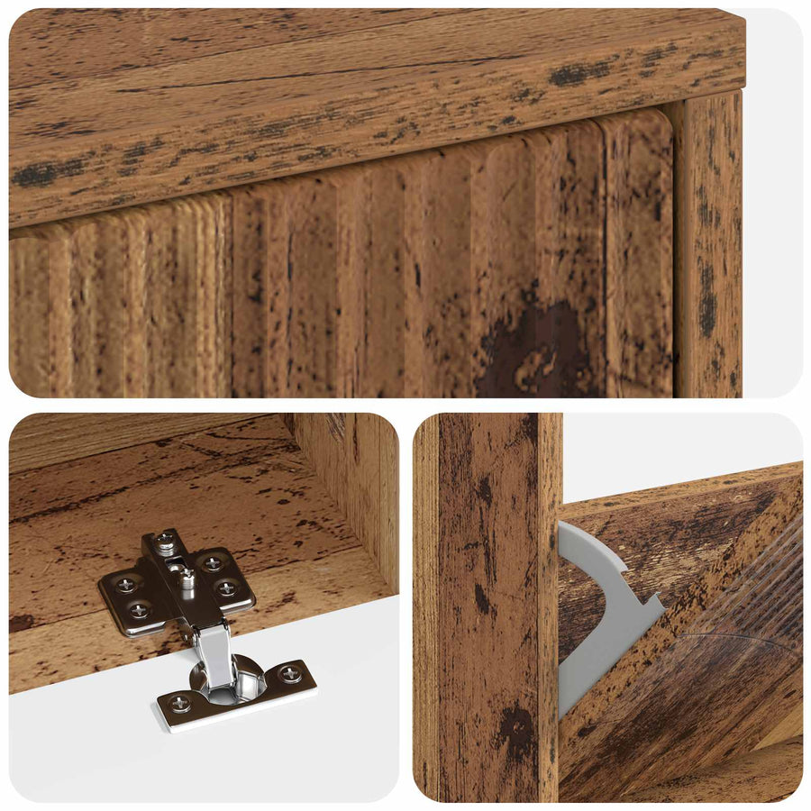 Schoenenkast HOORN 78 x 24 x 100 cm Bewerkt hout Oud hout