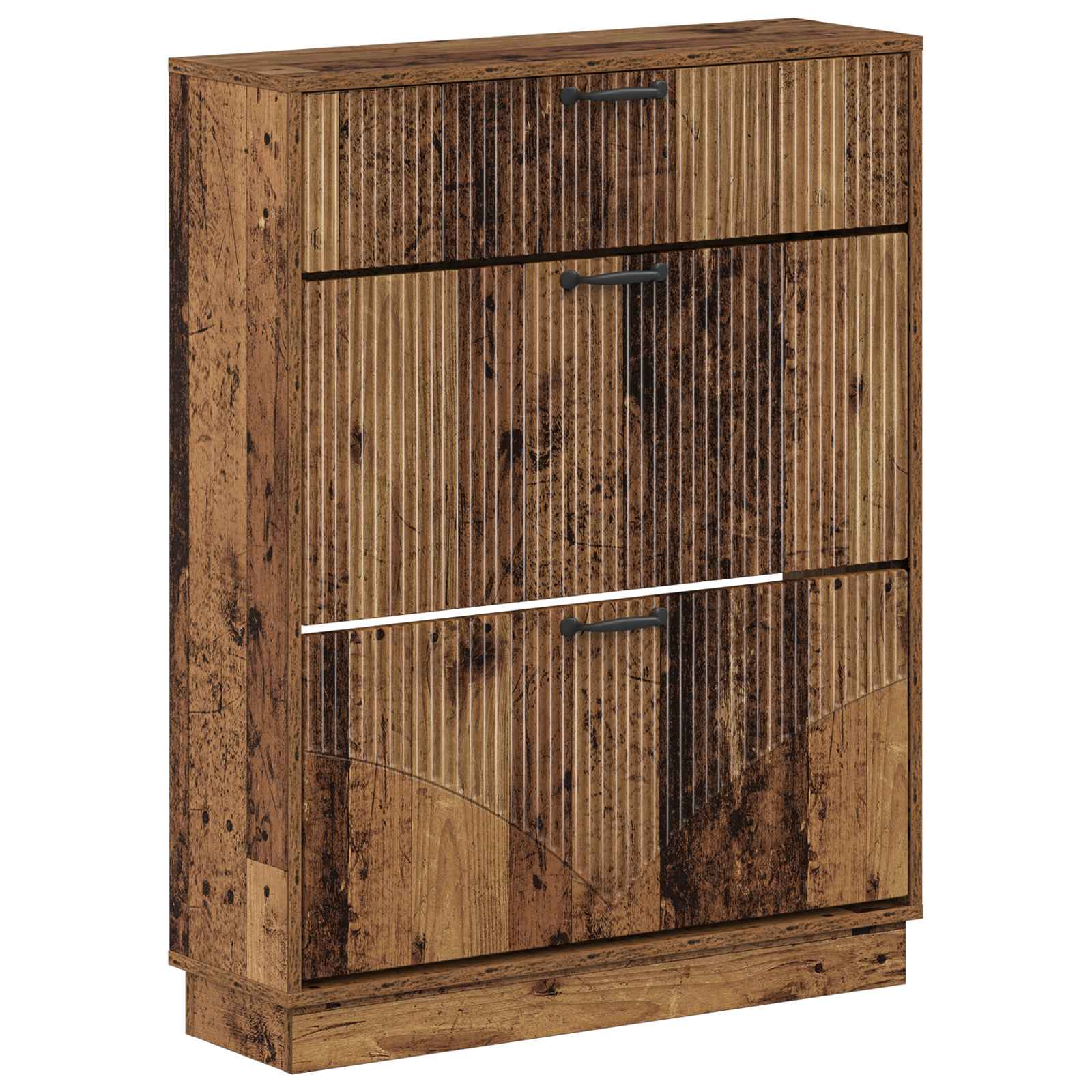 Schoenenkast HOORN 78 x 24 x 100 cm Bewerkt hout Oud hout
