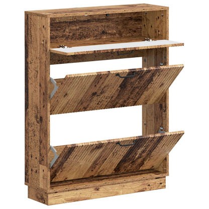 Schoenenkast HOORN 78 x 24 x 100 cm Bewerkt hout Oud hout